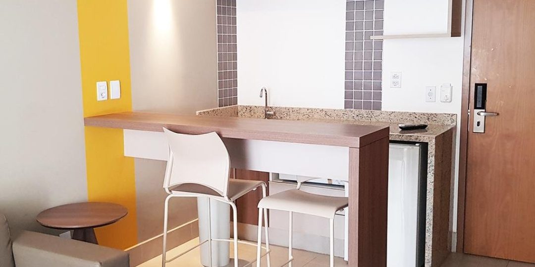 Cozinha americana da suíte no Enjoy Olímpia Park Resort